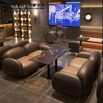 開立發票 沙發椅 奶茶店沙發卡座咖啡廳甜品店桌椅組合酒吧ktv餐飲單雙人商用座椅 快速出貨