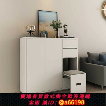 【台灣公司 可開發票】簡約實木鞋柜電梯入戶儲物鞋柜連體伸縮換鞋凳陽臺收納柜門廳玄關