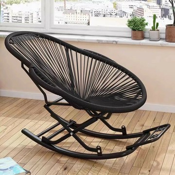 搖搖椅躺椅成人可睡覺新款藤椅老人陽臺家用懶人單人折疊午休椅子[010209DD]