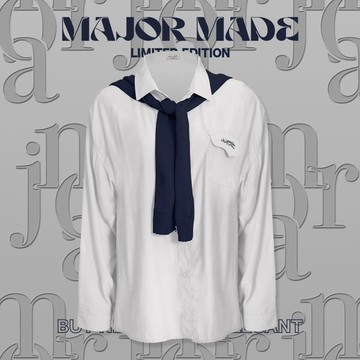 【MAJOR MADE】兩件式親膚刺繡披肩襯衫