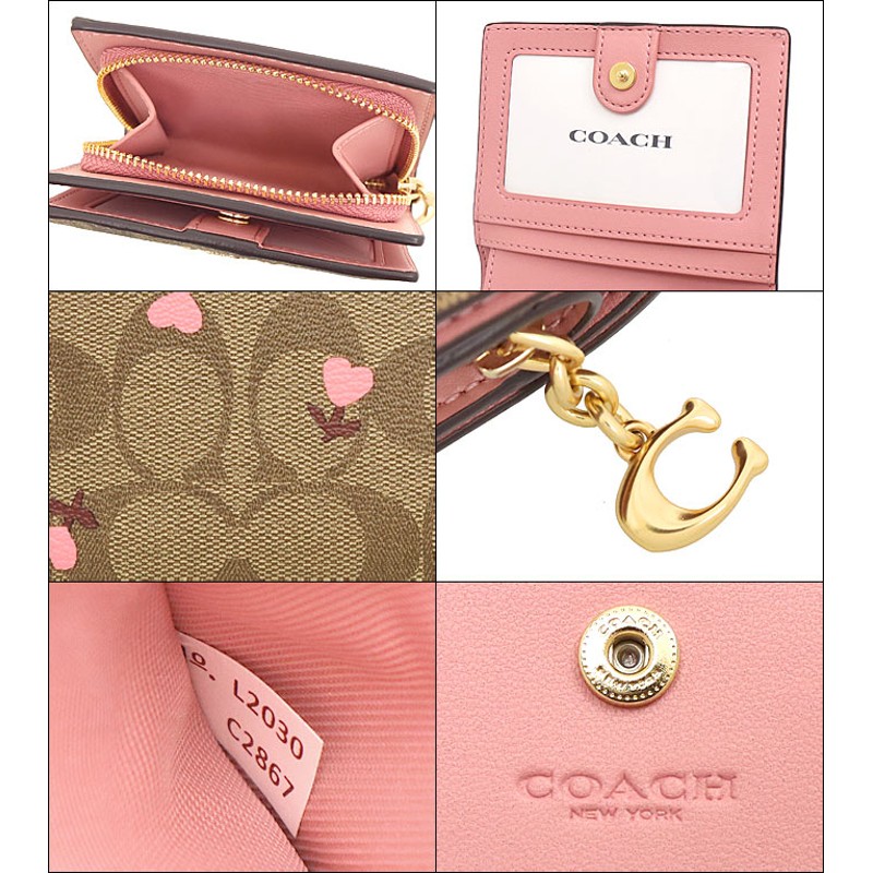 美品 コーチアップルプリント×シグネチャーパスケース付き2つ折り財布 新品未使用 COACH コーチ アップル プリント 二つ折り財布 パス