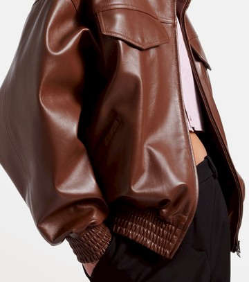 Balenciaga Cropped oversized leather jacket
