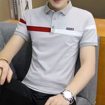 新品【夏季】夏季POLO衫男士韓版翻領短袖男中青年休閒T恤半截袖百搭體恤