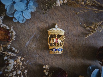 Trifari 馬戲團彈彈木馬琺瑯別針・美國古董飾品 Vintage Jewelry