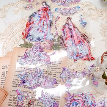 1204 白菊紅狐 White Chrysanthemum Fox Girl / 紙膠帶 Masking