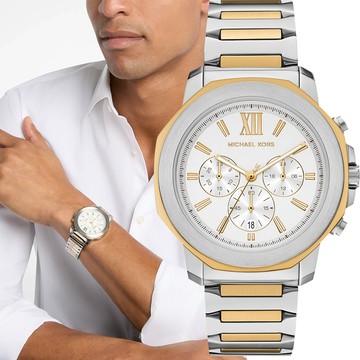 Michael Kors MK Prescott 八角三眼計時手錶 男錶-44mm MK9260