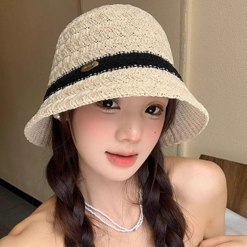 爆款直降價 帽子 漁夫帽 草帽 編織帽 海灘帽 韓系復古鏤空針織漁夫帽女夏透氣文藝百搭顯臉小盆帽運動帽子