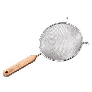【大正餐具批發】木柄雙層果汁網 油渣網 水果渣網 撈網 瀝油網