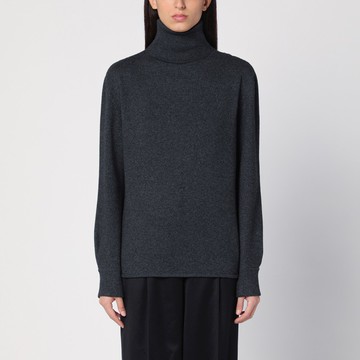 Dark grey turtleneck with drawstring