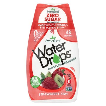 SweetLeaf Stevia, Water Drops®，美味甜葉菊水加強劑，草莓獼猴桃味，1.62 液量盎司（48 毫升）
