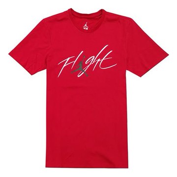 Air Jordan Jumpman Logo Round Neck Athleisure Casual Sports Short Sleeve Red