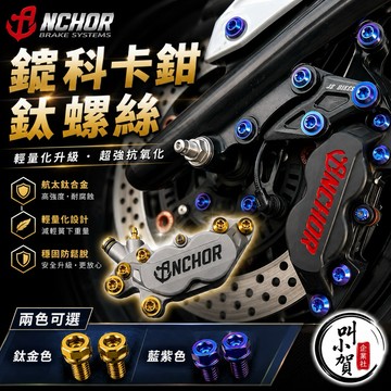 【叫小賀】ANCHOR 對四卡鉗螺絲 安科卡鉗螺絲 卡鉗螺絲 燒紫色 燒金色 鈦合金 銨科卡鉗螺絲 ANCHOR卡鉗螺絲