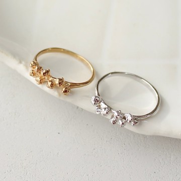 含羞草 純銀鍍金 花戒指  /Mimosa ring/