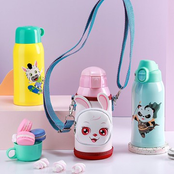 316兒童保溫杯創意便攜防摔直飲水杯帶吸管杯子水壺小學生幼兒園