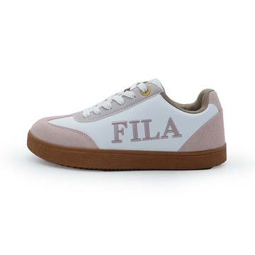 【全館滿額折】FILA Emblem 白粉色 休閒 皮革 復古 板鞋 運動鞋 女款 J2846【新竹皇家5-C942Y-155】