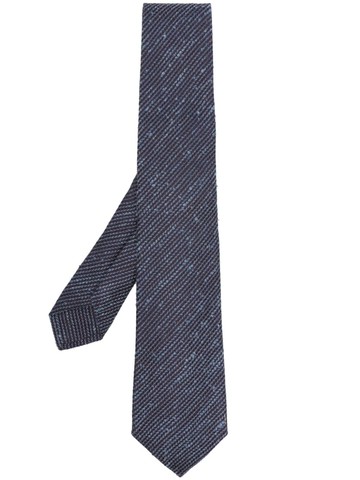 Kiton - embroidered silk tie - men - Silk - One Size - Blue