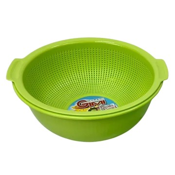 吉米 如意組雙層瀝水藍 塑膠材質  中(26 x 25.9 x 12cm)  1組