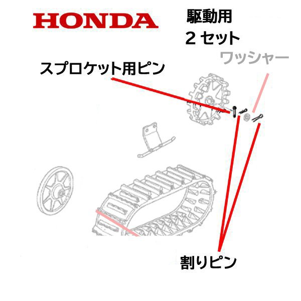 HONDA ハイブリッド除雪機 スプロケット用ピン 割りピン 駆動側 2個セット HSM1180i HSM980i HSM1380i HSM1590i HSM1390i