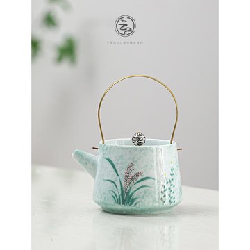 陶云尚 手繪蒹葭提梁壺陶瓷茶壺泡茶壺家用功夫茶具中式單壺