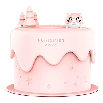 萌萌小貓蛋糕造型加濕器 300ML容量 靜音大霧量 精密做工  M328  粉色  1個