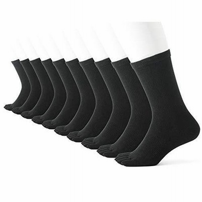 靴下 メンズ 指 消臭 10足セット 27-30cm ブラック