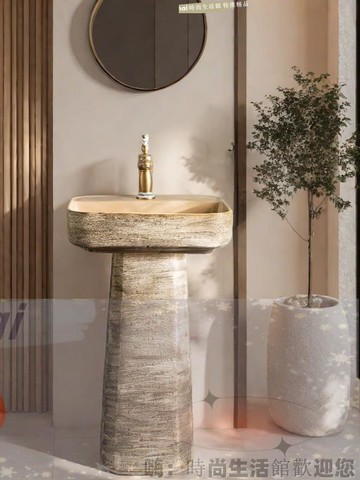 免運 可開發票 復古室外洗手盆庭院子戶外水池臺盆別墅露臺花園洗手池方形立柱盆