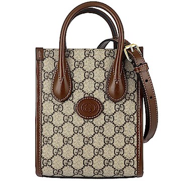 GUCCI 古馳  Retro 防水帆布皮邊斜背手提迷你托特包