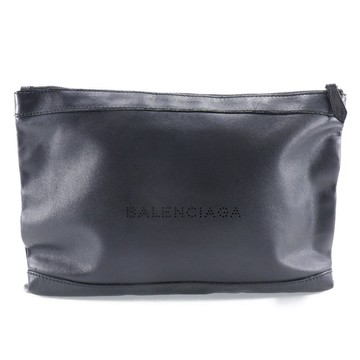 【日本直送】BALENCIAGA 巴黎世家 Navy Clip M 晚宴包 373834 羊皮 黑色 中性【二手】