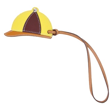 Hermes 愛馬仕 Bag Charm 棒球帽吊飾(咖x黃x棕)_廠商直送