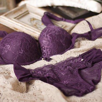 [告別款 5折特價]上薄下厚小胸性感自然微攏法式文胸套裝女不退換