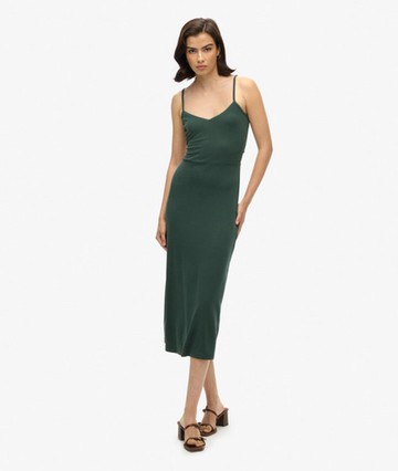 Superdry Women's Jersey Open Back Dress Green Size: 8