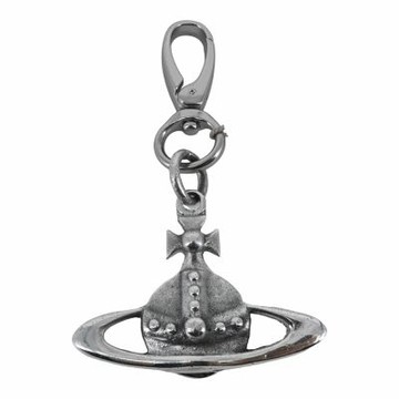 Vivienne Westwood 復古手工雕刻 3D 立體土星金屬鑰匙圈 (復古銀)