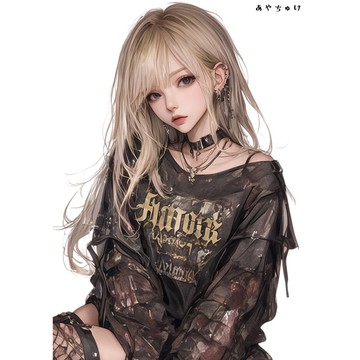 【10月新作5】07-094-0121 人物貼紙 淺色龐克女孩