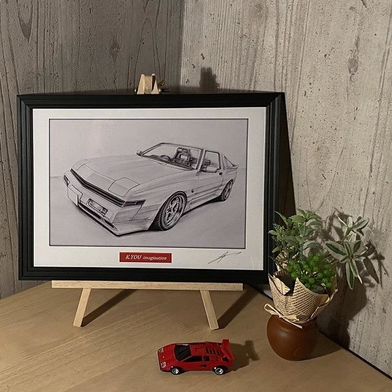 三菱 MITSUBISHI スタリオンGSR-VR【鉛筆画】名車 旧車 イラスト 三菱 MITSUBISHI スタリオンGSR-VR【鉛筆画】名車 旧車 イラスト