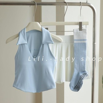 網球運動套裝女夏季戶外羽毛球跑步健身服專業普拉提訓練衣瑜伽服