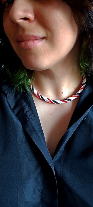 紅黑頸鍊  白色串珠項鍊  現代項鍊 女士禮物嬉皮波西米亞珠寶珠