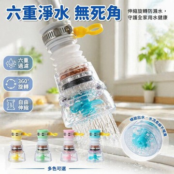 台灣出貨✨ 廚房水龍頭濾水器 伸縮設計過濾芯 防濺水延伸器 多角度旋轉花灑頭 加長型淨水器