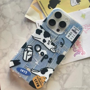 趣味牛仔褲奶牛 防摔 適用蘋果iPhone 16 15 14 13 12 11 Promax XR XS 8 7P手機殼