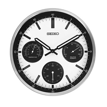 SEIKO時鐘 三眼多功能滑動式掛鐘【NG117】