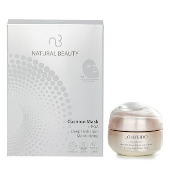 【資生堂】Shiseido 深層滋養抗皺眼霜 15ml X Natural Beauty r-PGA 超效保濕爆水氣墊面膜 (有效日期: 01/2026) 6x 20ml