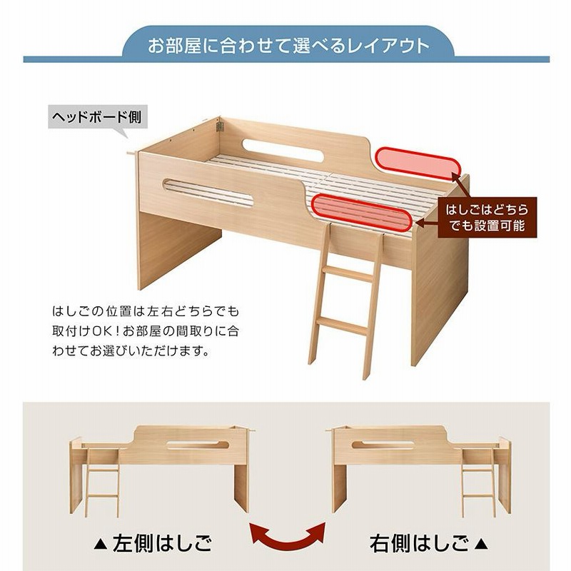 8/31までの受け取り】ロフトベッド LOWYA ミドルタイプ 高さ調整可能