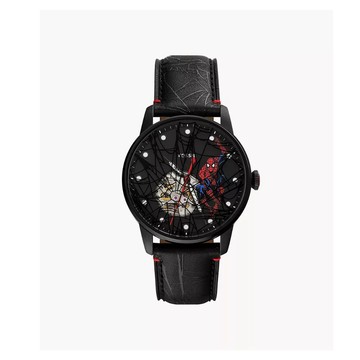 FOSSIL x Marvel 蜘蛛人聯名 蜘蛛感應限量機械錶 七夕浪漫購 送禮首選-42mm LE1247SET
