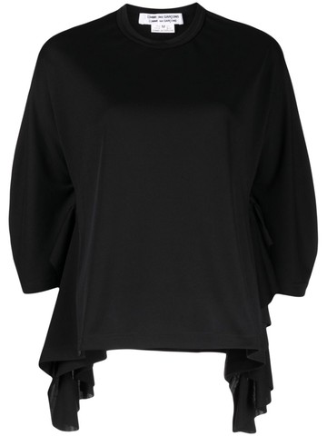Comme Des Garçons Comme Des Garçons - short-sleeve draped T-shirt - women - Polyester - S - Black