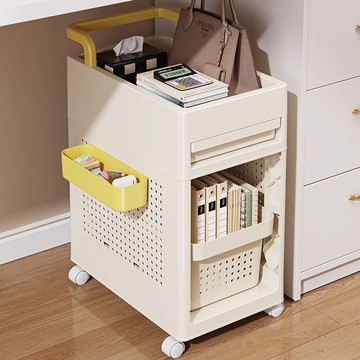 辦公室收納 桌下收納架 置物架 書櫃 推車置物架抽屜式桌下收納零食儲物可移動多層書架小推車收納架