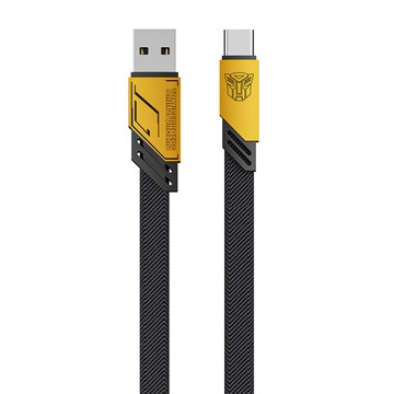 TRANSFORMERS USB-A轉Type-C 編織鋅合金快速充電線 金剛王灰 1.5公尺