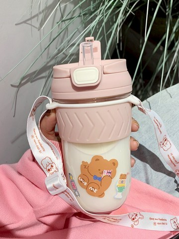 水杯女生帶吸管式雙飲咖啡杯網紅可愛高顏值新款潮ins塑料杯