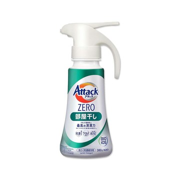 KAO 日本Attack ZERO-單手按壓最高潔淨力洗衣精380g/瓶-消臭型綠白瓶噴槍型衣物洗劑