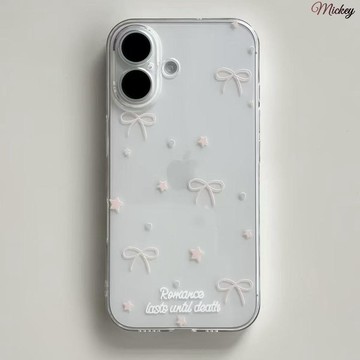 清新蝴蝶結適用蘋果17Promax手機殼iPhone16高級15全13/14防摔12