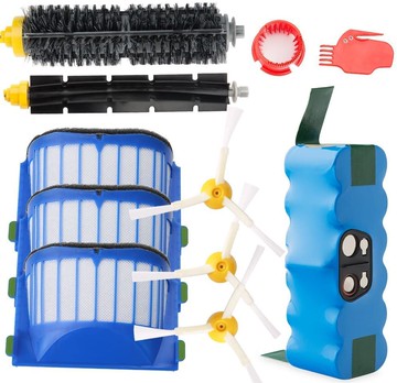 【美國代購】efluky 4000mAh Ni-MH 替換 Roomba 電池 + 替換配件套件 適用於 iRobot 600 系列