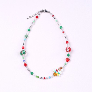 聖誕節 琉璃 聖誕樹 串珠 珍珠 項鍊
